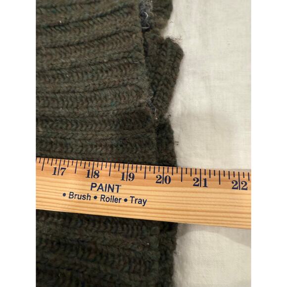 VTG Free People Cardigan Sweater Womens Forest Green Chunky Knit Mock Neck Y2K - Picture 11 of 12